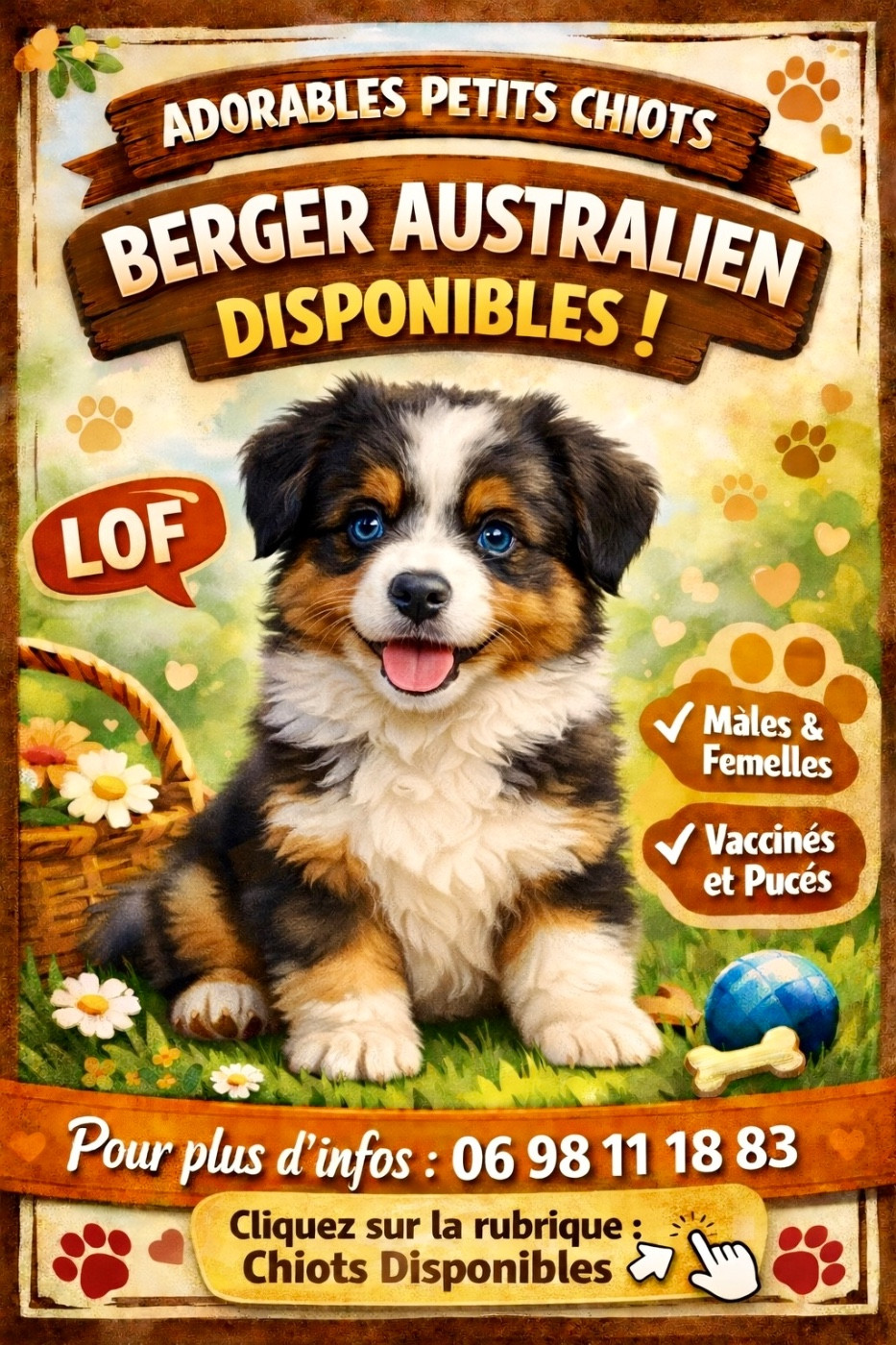 Chiots Berger Australien Disponibles